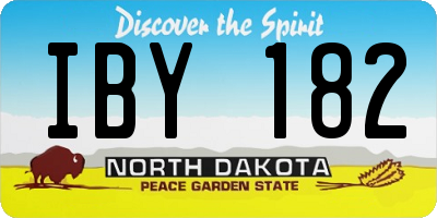 ND license plate IBY182