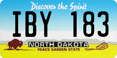 ND license plate IBY183