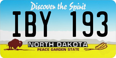 ND license plate IBY193