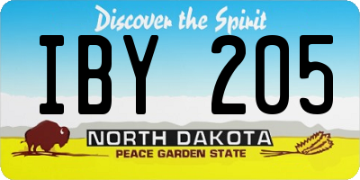 ND license plate IBY205