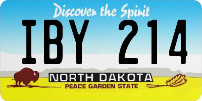 ND license plate IBY214