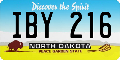 ND license plate IBY216