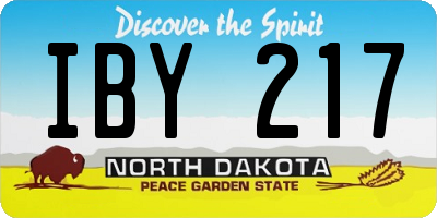 ND license plate IBY217