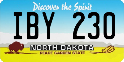 ND license plate IBY230