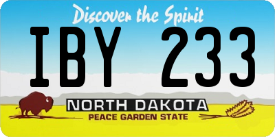 ND license plate IBY233