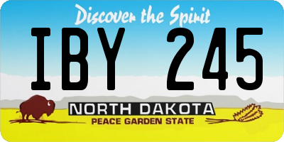 ND license plate IBY245