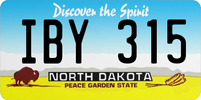 ND license plate IBY315