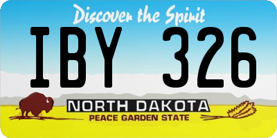 ND license plate IBY326