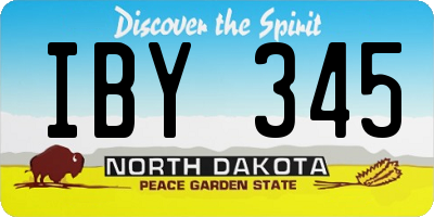 ND license plate IBY345