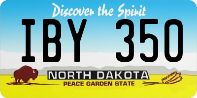 ND license plate IBY350