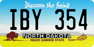 ND license plate IBY354
