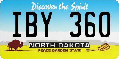 ND license plate IBY360