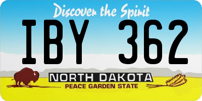 ND license plate IBY362
