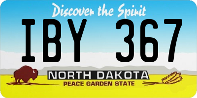 ND license plate IBY367