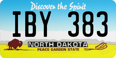 ND license plate IBY383