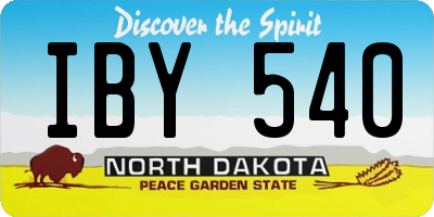 ND license plate IBY540