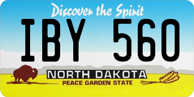 ND license plate IBY560