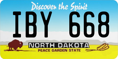 ND license plate IBY668