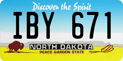 ND license plate IBY671