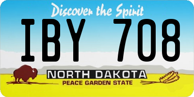 ND license plate IBY708