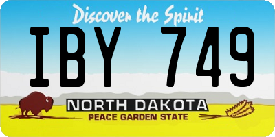 ND license plate IBY749