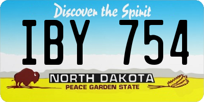 ND license plate IBY754