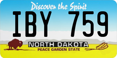 ND license plate IBY759