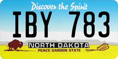 ND license plate IBY783