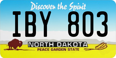ND license plate IBY803