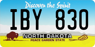 ND license plate IBY830