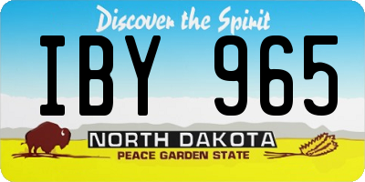 ND license plate IBY965