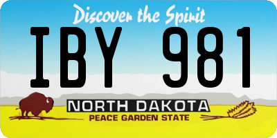 ND license plate IBY981
