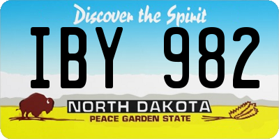 ND license plate IBY982