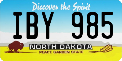 ND license plate IBY985