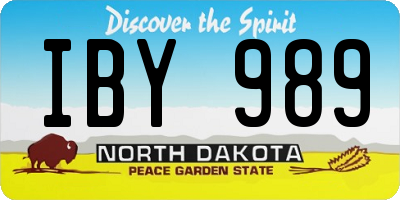 ND license plate IBY989