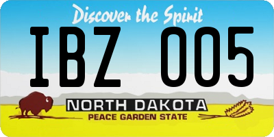 ND license plate IBZ005