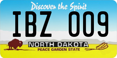 ND license plate IBZ009