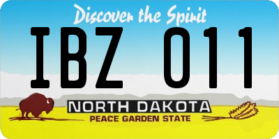 ND license plate IBZ011