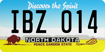 ND license plate IBZ014