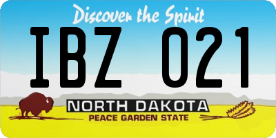 ND license plate IBZ021