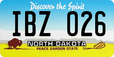 ND license plate IBZ026