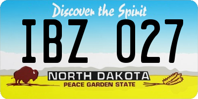 ND license plate IBZ027