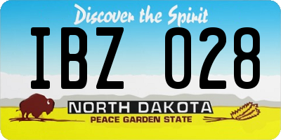 ND license plate IBZ028