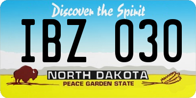 ND license plate IBZ030