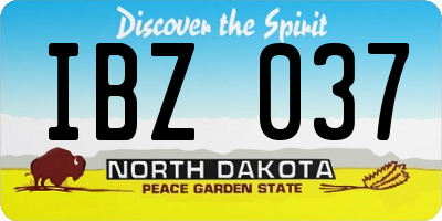 ND license plate IBZ037