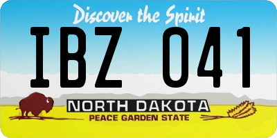 ND license plate IBZ041