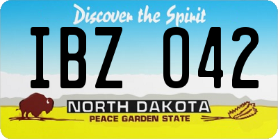 ND license plate IBZ042