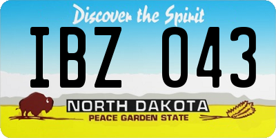 ND license plate IBZ043