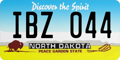 ND license plate IBZ044