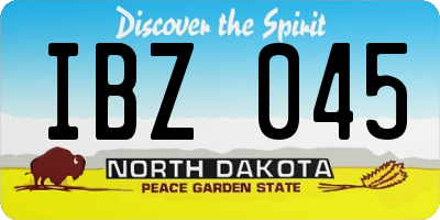 ND license plate IBZ045